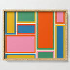 Modular Midcentury Modern Geometric Pattern in Retro Pop Colors Serving Tray Gallery Image 1