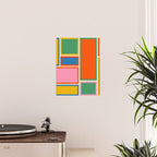 Modular Midcentury Modern Geometric Pattern in Retro Pop Colors Poster Gallery Image 2