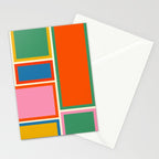 Modular Midcentury Modern Geometric Pattern in Retro Pop Colors Stationery Card Gallery Image 2