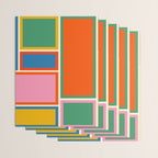 Modular Midcentury Modern Geometric Pattern in Retro Pop Colors Wrapping Paper Gallery Image 3