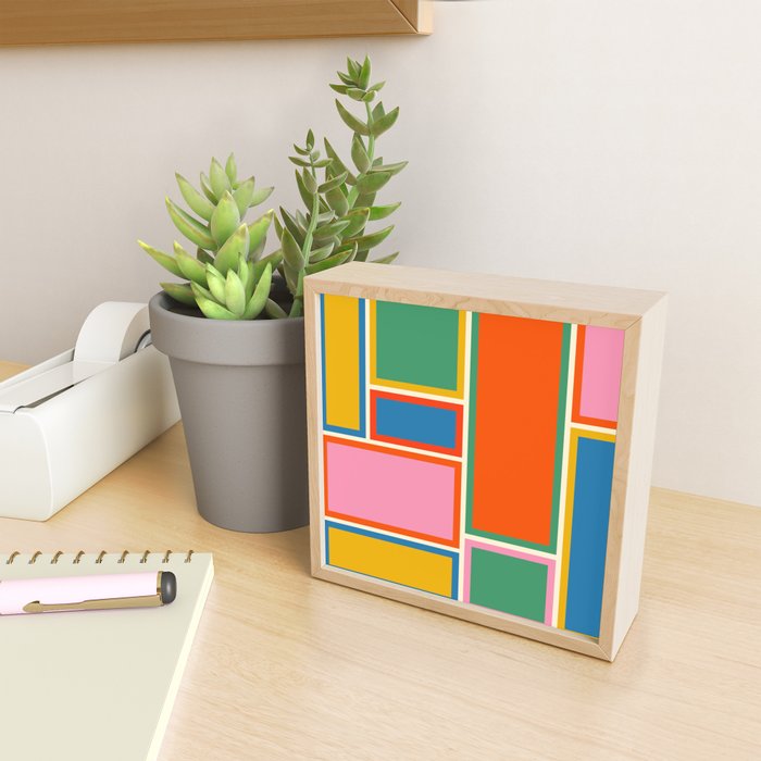 Modular Midcentury Modern Geometric Pattern in Retro Pop Colors Mini Art Print Gallery Image 2