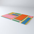 Modular Midcentury Modern Geometric Pattern in Retro Pop Colors Rug Gallery Image 3
