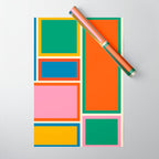 Modular Midcentury Modern Geometric Pattern in Retro Pop Colors Wrapping Paper Gallery Image 1