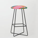 Modular Midcentury Modern Geometric Pattern in Retro Pop Colors Stool Gallery Image 1