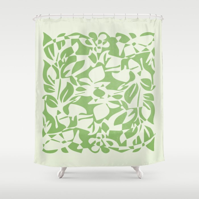 Floral Pattern: Forest Green Edition Shower Curtain Gallery Image 1