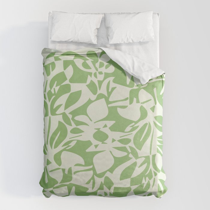 Floral Pattern: Forest Green Edition Duvet Cover Gallery Image 1