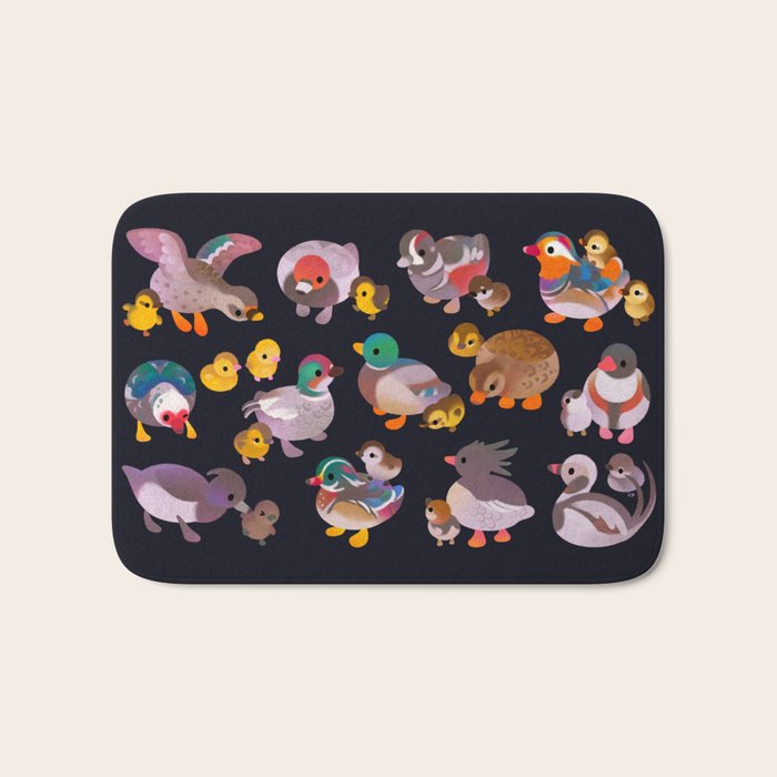 Duck and Duckling - dark Bath Mat Gallery Image 1