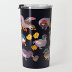 Duck and Duckling - dark Travel Mug Gallery Image 3
