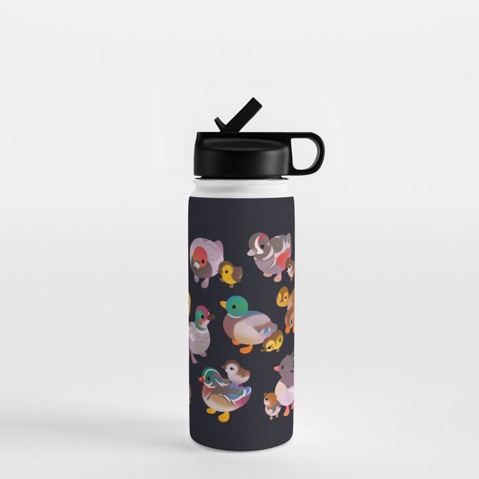 Duck and Duckling - dark Water Bottle Gallery Image 1