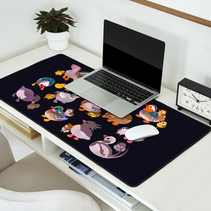 Duck and Duckling - dark Desk Mat Gallery Image 2