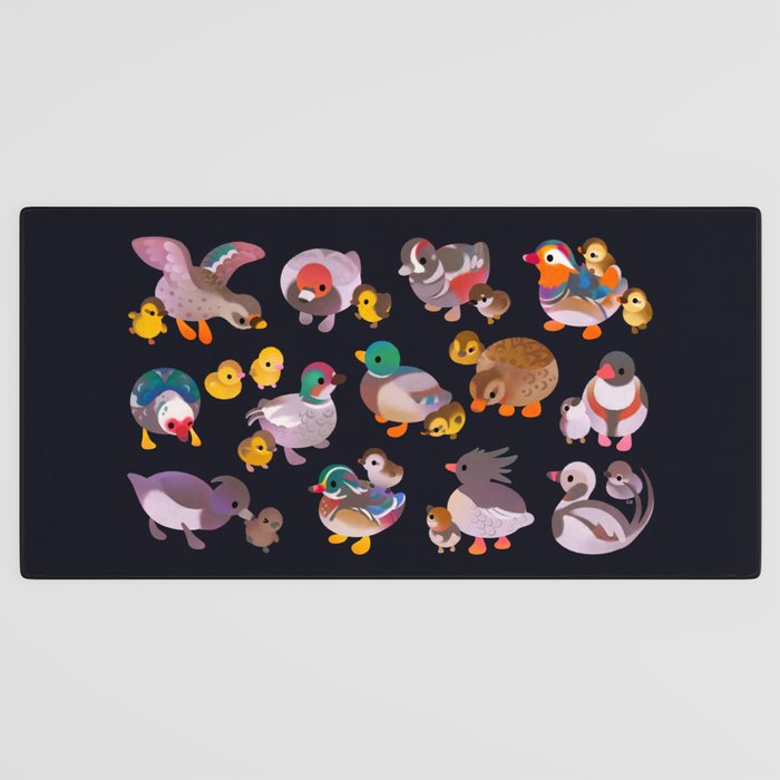 Duck and Duckling - dark Desk Mat Gallery Image 3