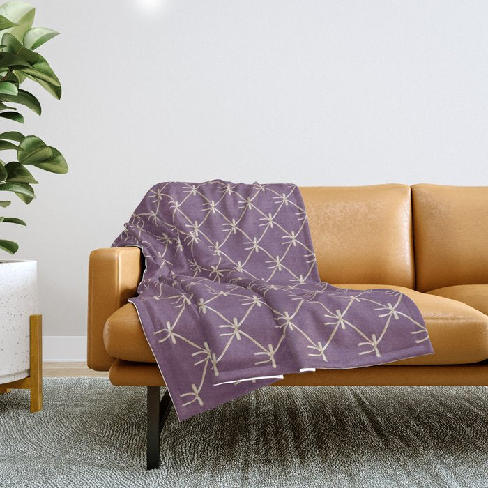 Bows & Ribbons Pattern XXXVI Lavender Purple Throw Blanket Gallery Image 1