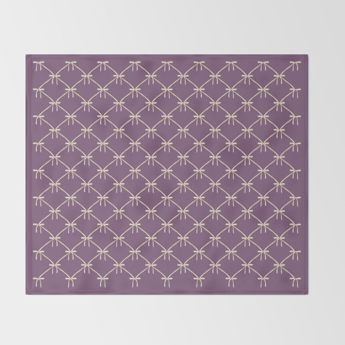 Bows & Ribbons Pattern XXXVI Lavender Purple Throw Blanket Gallery Image 2