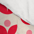 Scandi Folk Tulip Pattern in Pink and Red Comforter Gallery Image 4