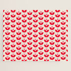 Scandi Folk Tulip Pattern in Pink and Red Jigsaw Puzzle Gallery Image 1