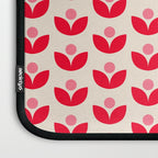 Scandi Folk Tulip Pattern in Pink and Red Laptop Sleeve Gallery Image 3