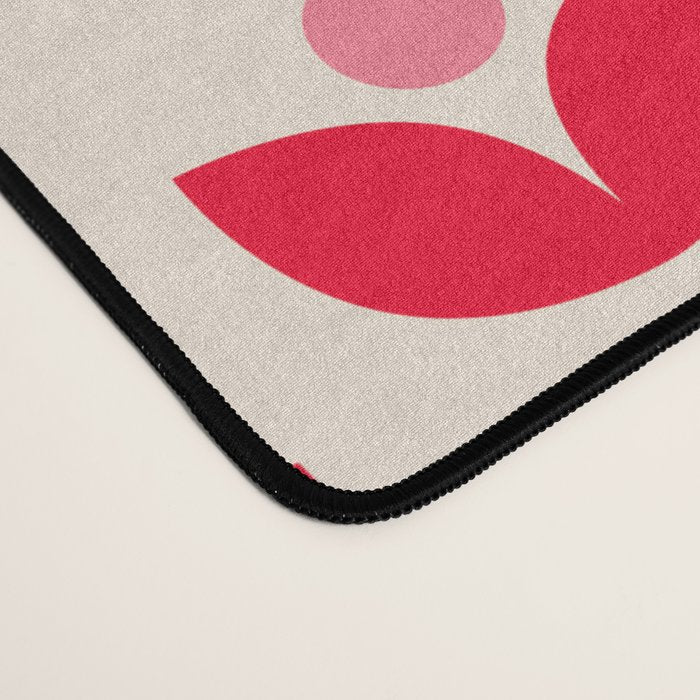Scandi Folk Tulip Pattern in Pink and Red Desk Mat Gallery Image 4