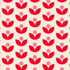 Scandi Folk Tulip Pattern in Pink and Red Coffee Mug Gallery Image 2