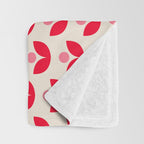 Scandi Folk Tulip Pattern in Pink and Red Throw Blanket Gallery Image 3