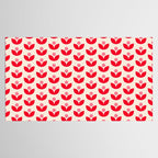 Scandi Folk Tulip Pattern in Pink and Red Tablecloth Gallery Image 2