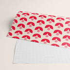 Scandi Folk Tulip Pattern in Pink and Red Wrapping Paper Gallery Image 2