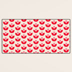 Scandi Folk Tulip Pattern in Pink and Red Desk Mat Gallery Image 3