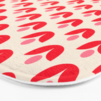 Scandi Folk Tulip Pattern in Pink and Red Bath Mat Gallery Image 3