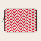 Scandi Folk Tulip Pattern in Pink and Red Laptop Sleeve Gallery Image 1