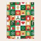 Christmas geometric patchwork mosaic pattern Poster Gallery Image 4