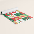 Christmas geometric patchwork mosaic pattern Yoga Mat Gallery Image 2