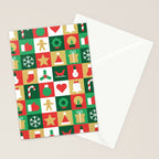 Christmas geometric patchwork mosaic pattern Stationery Card Gallery Image 2