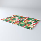 Christmas geometric patchwork mosaic pattern Rug Gallery Image 3
