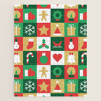 Christmas geometric patchwork mosaic pattern Jigsaw Puzzle Gallery Image 1