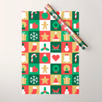 Christmas geometric patchwork mosaic pattern Wrapping Paper Gallery Image 1