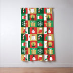 Christmas geometric patchwork mosaic pattern Window Curtain Gallery Image 3