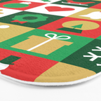 Christmas geometric patchwork mosaic pattern Bath Mat Gallery Image 3