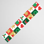 Christmas geometric patchwork mosaic pattern Table Runner Gallery Image 3