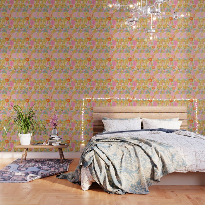 60's Retro Floral Wallpaper Gallery Image 1