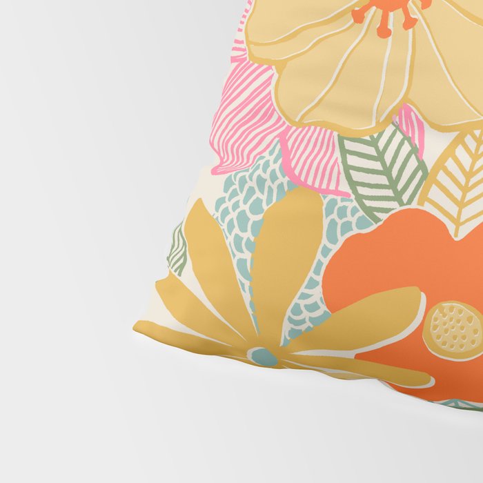 60's Retro Floral Pillow Sham Gallery Image 4