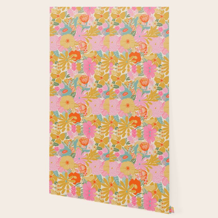 60's Retro Floral Wallpaper Gallery Image 2