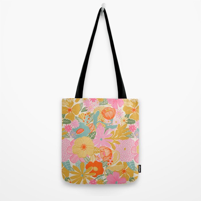 60's Retro Floral Tote Bag Gallery Image 2
