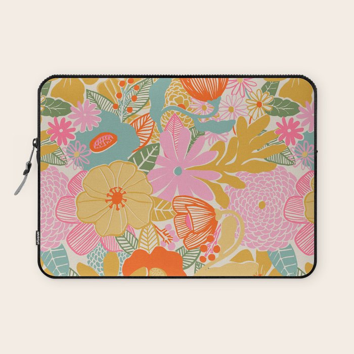 60's Retro Floral Laptop Sleeve Gallery Image 1