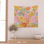 60's Retro Floral Wall Tapestry Gallery Image 2