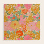 60's Retro Floral Wood Wall Art Gallery Image 1