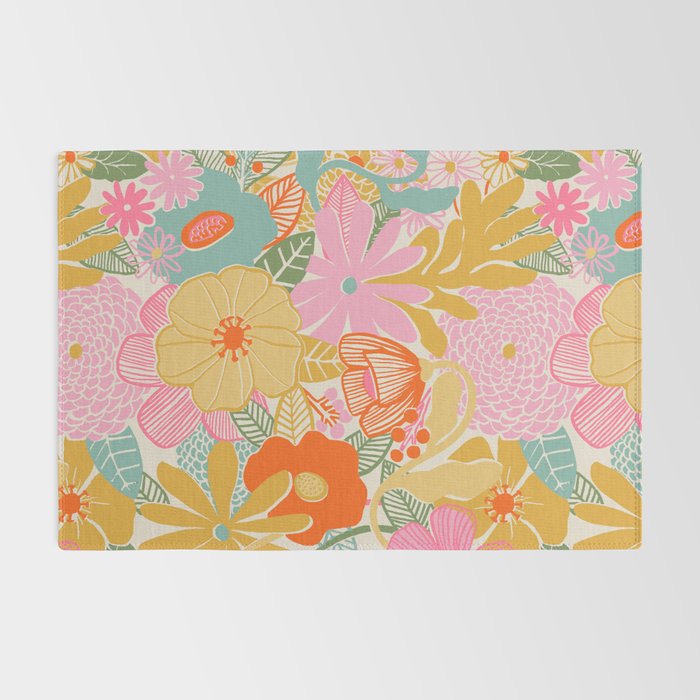 60's Retro Floral Rug Gallery Image 2