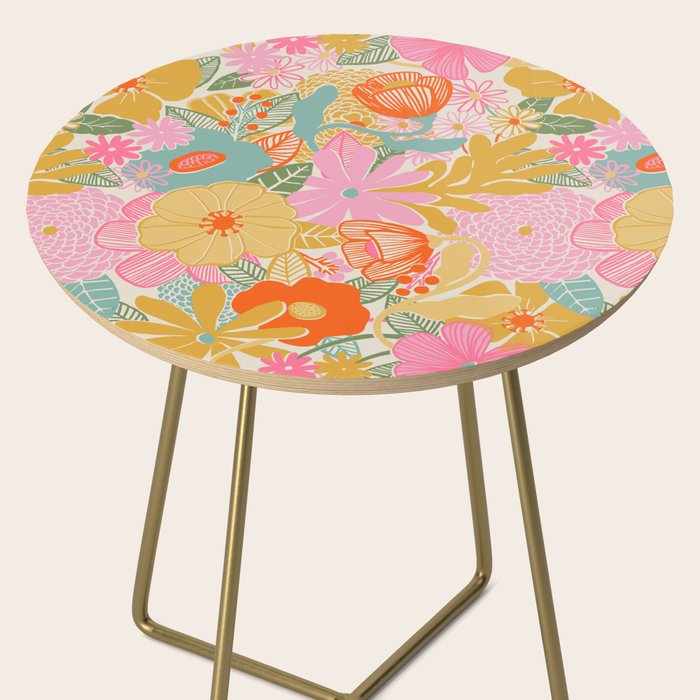 60's Retro Floral Side Table Gallery Image 2