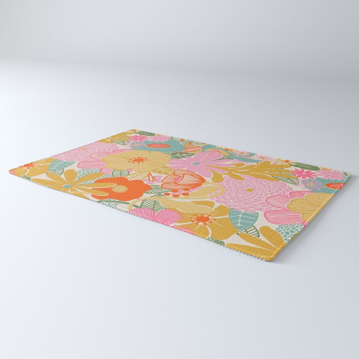 60's Retro Floral Rug Gallery Image 3