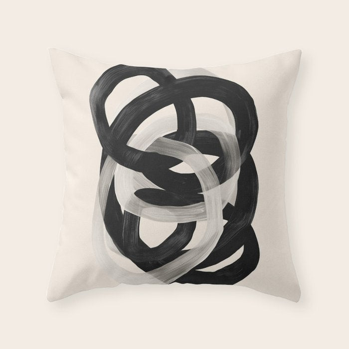 Interwoven Lines Abstract Art 2 Throw Pillow Gallery Image 1