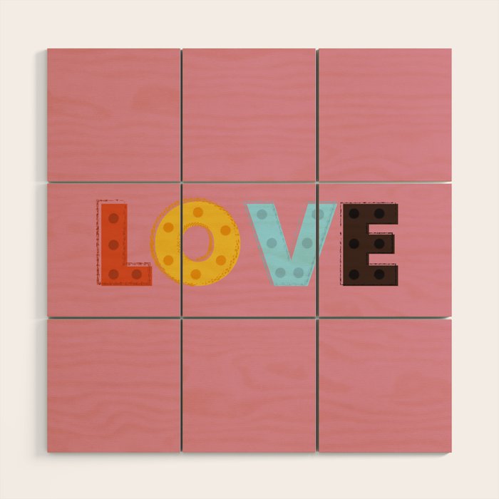 Happy LOVE - typography Wood Wall Art Gallery Image 1