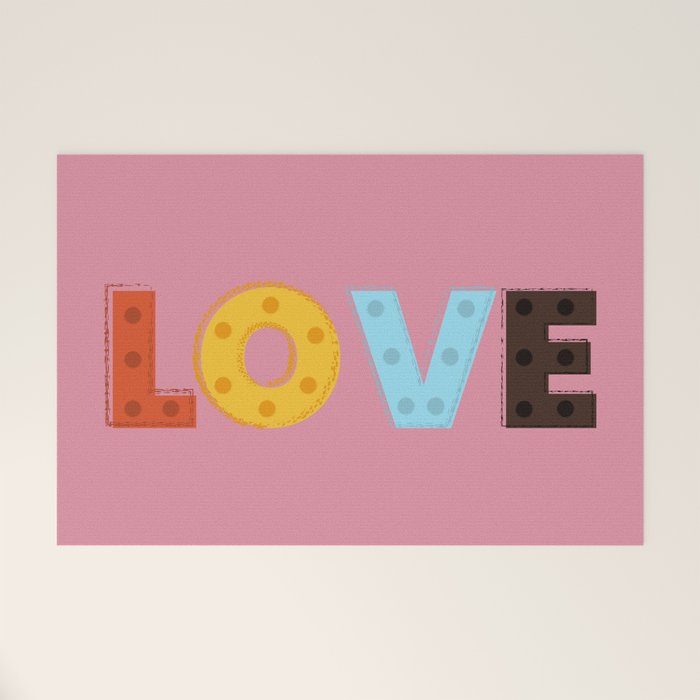 Happy LOVE - typography Welcome Mat Gallery Image 1